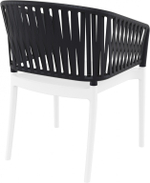 Кресло пластиковое с подушкой Siesta Contract Portofino, белый, черный, бежевый