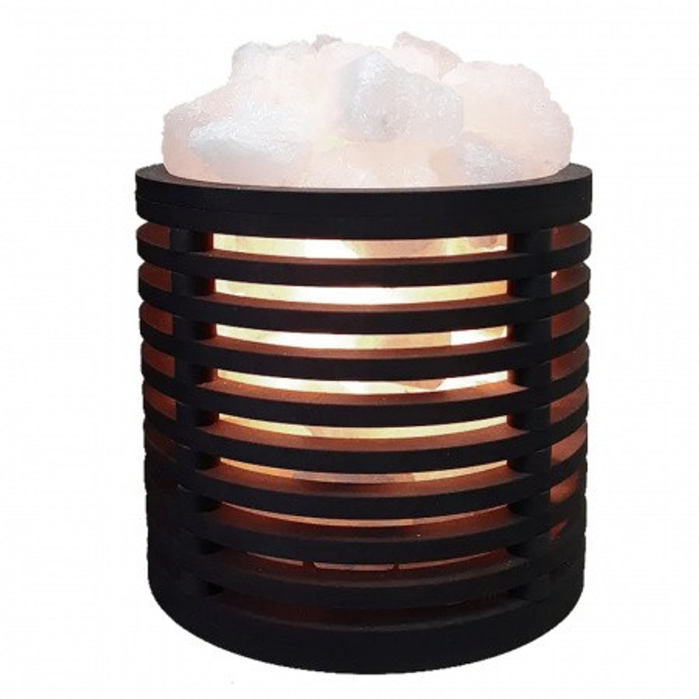 Соляной светильник "Деревянный с узором" Невесомость круглая 2 кг