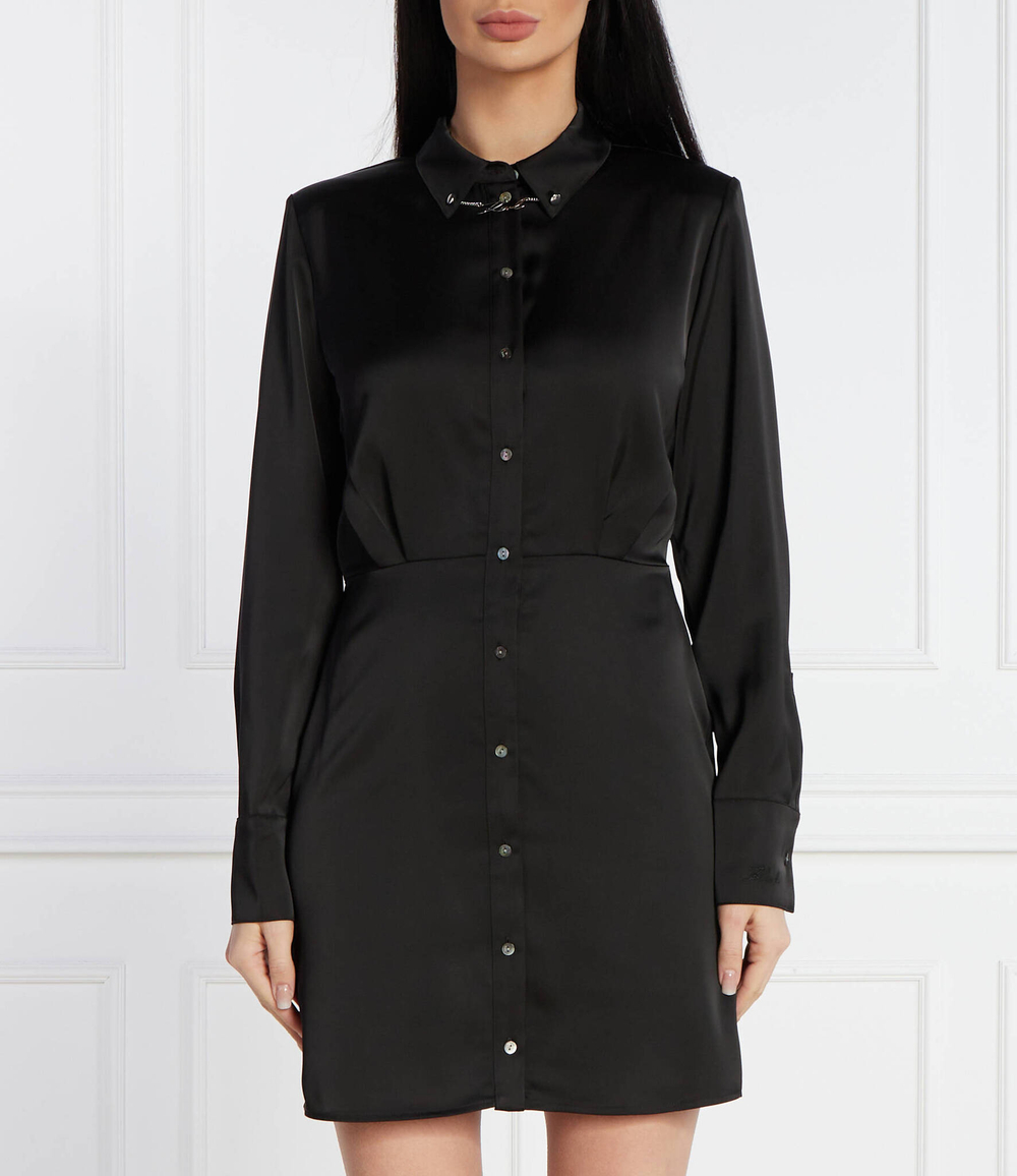 Сатиновое платье charm Karl Lagerfeld - черный(240W1313)