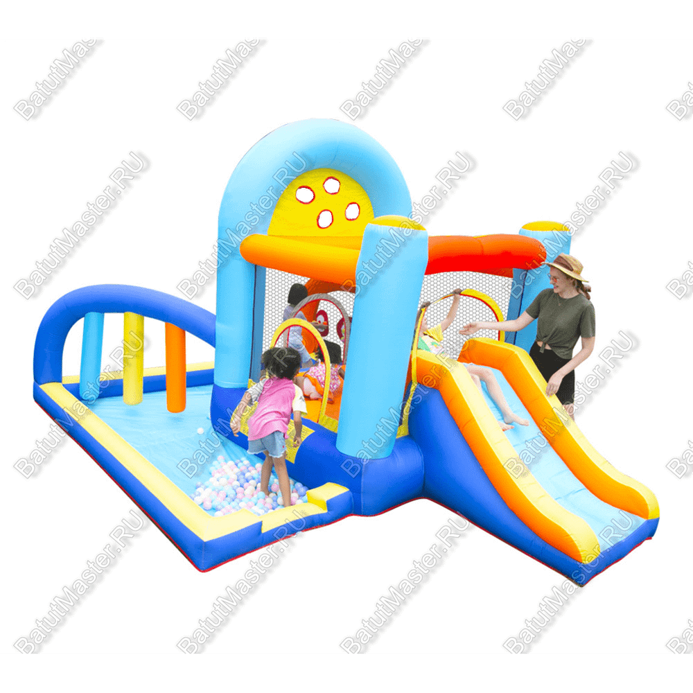 Батут для детей для дома "Веселая игра" 4*4*2,5 м