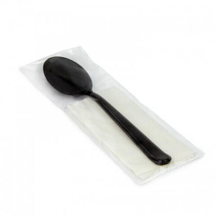 Комплект 2 (ложка, салфетка), черный