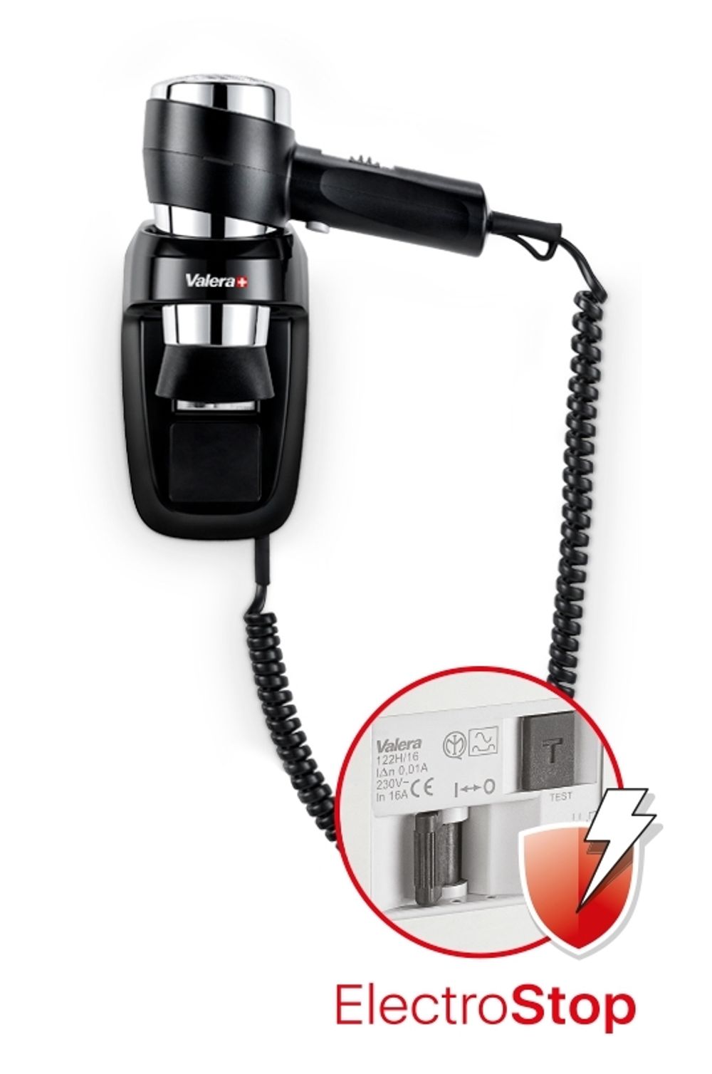 Настенный фен Valera Action Protect 1600 Black (542.06/044.04 Black) - 2