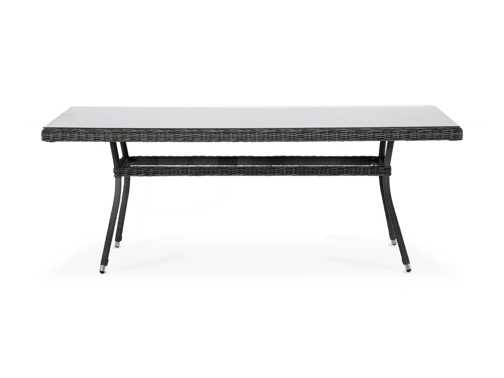 "Латте" плетеный стол из искусственного ротанга 200х90см, цвет графит