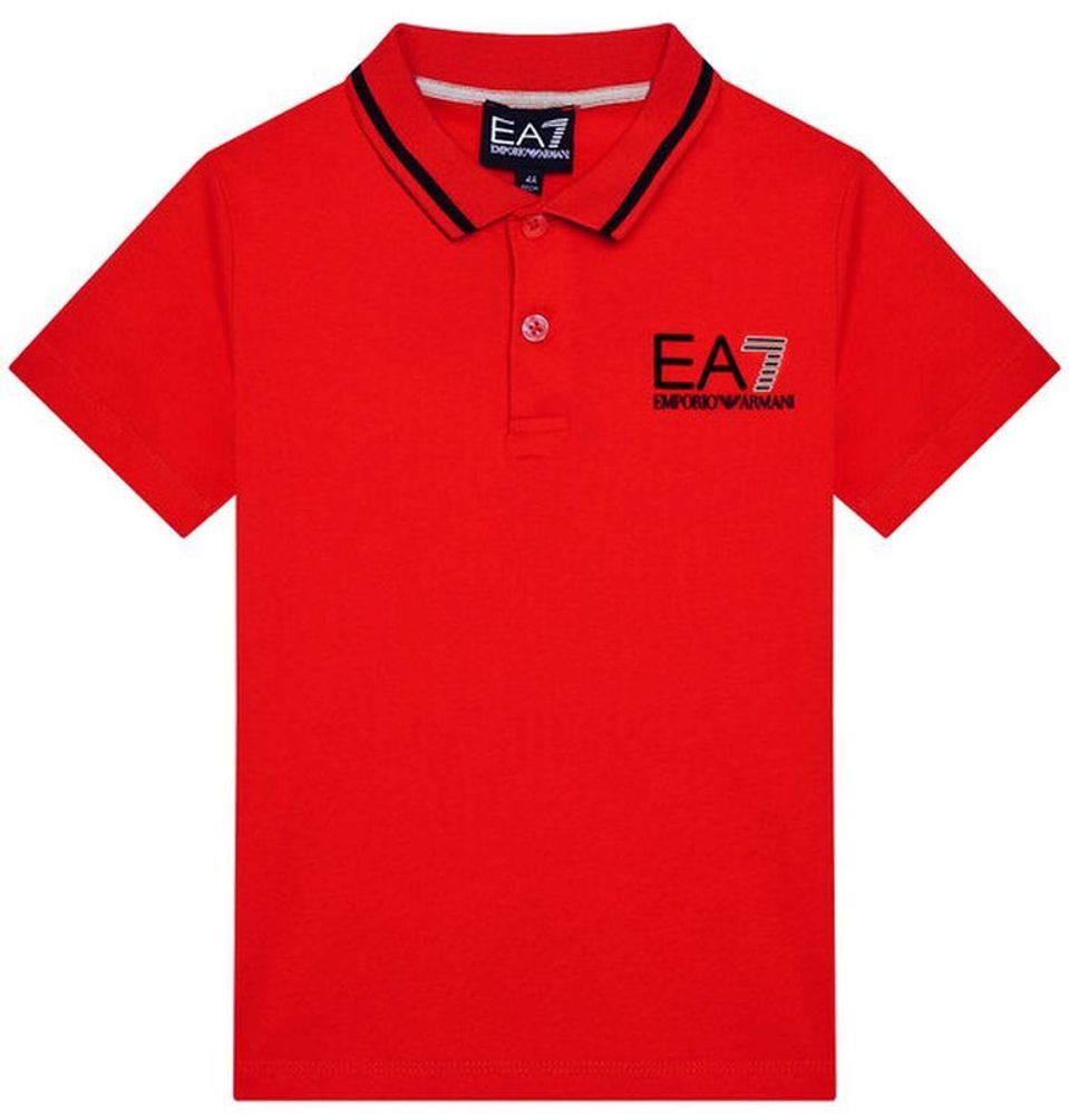 Футболка для мальчика теннисная EA7 Boys Jersey Polo Shirt - racing red