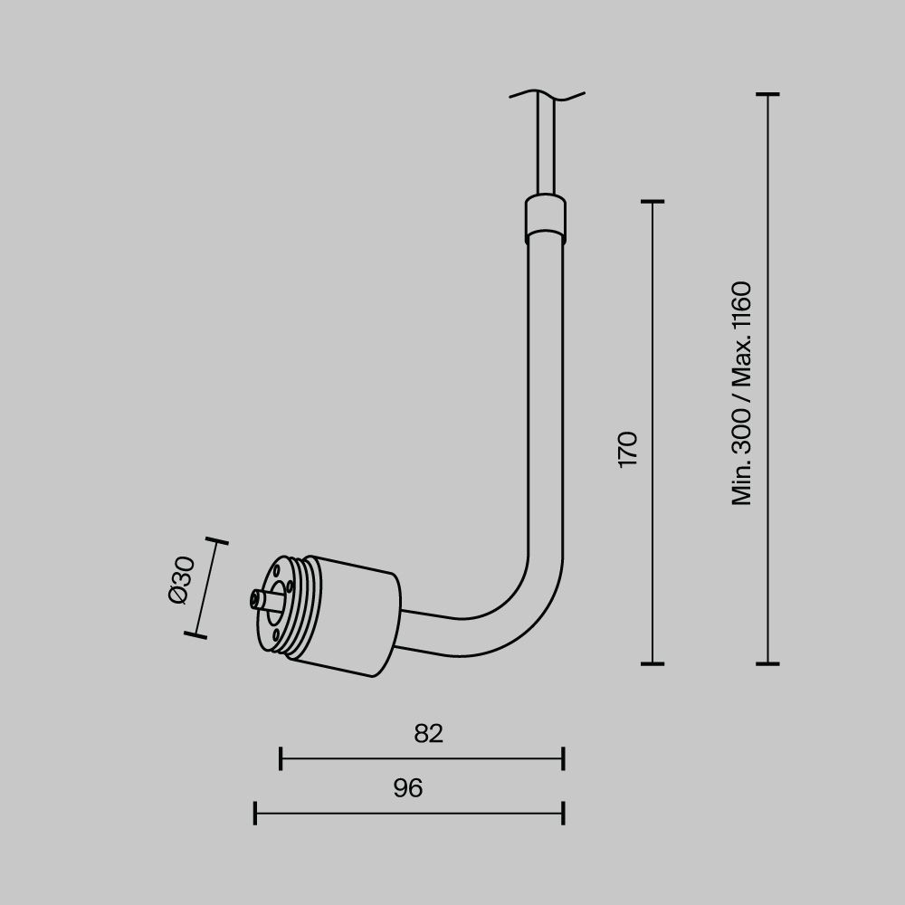 Заглушка для подвесного монтажа системы с вводом питания Maytoni   CA024PL-P-B