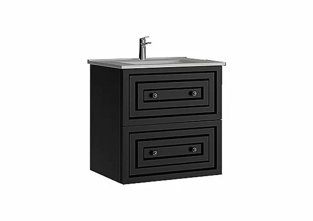 Тумба с раковиной Creavit Kayra 60 KY0060.42.MAN + SU060-00CB00E-0000 антрацит