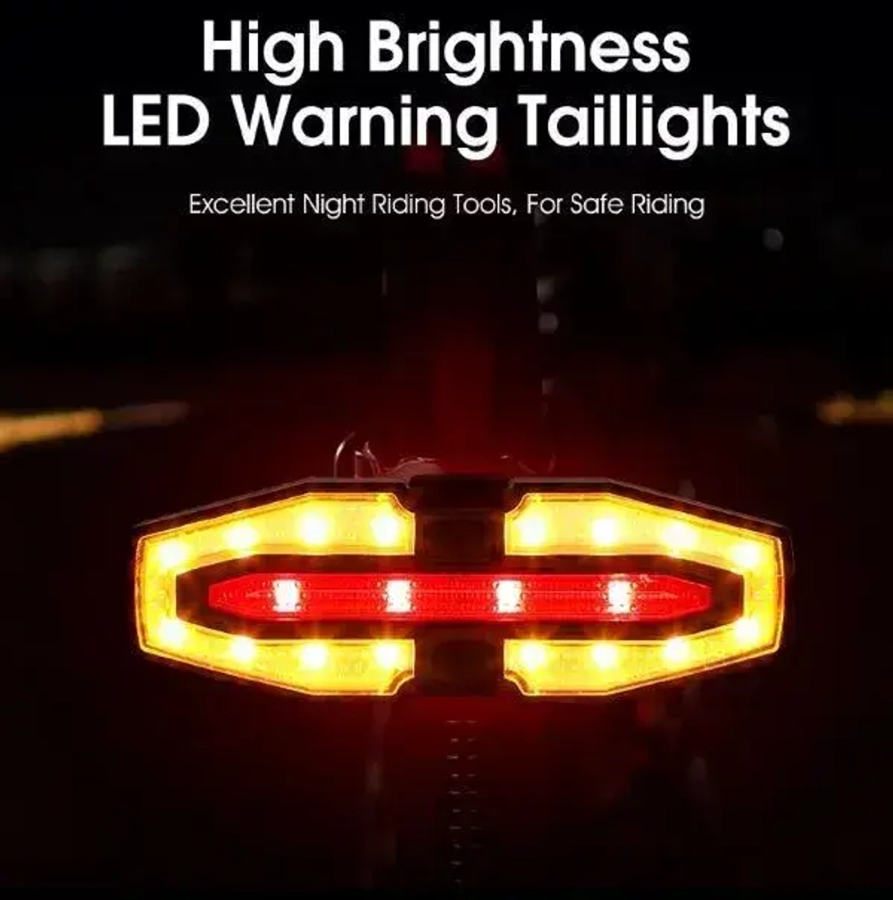 Фонарь велосипедный, задний West Biking YP0701426 (с дистанционным управлением)