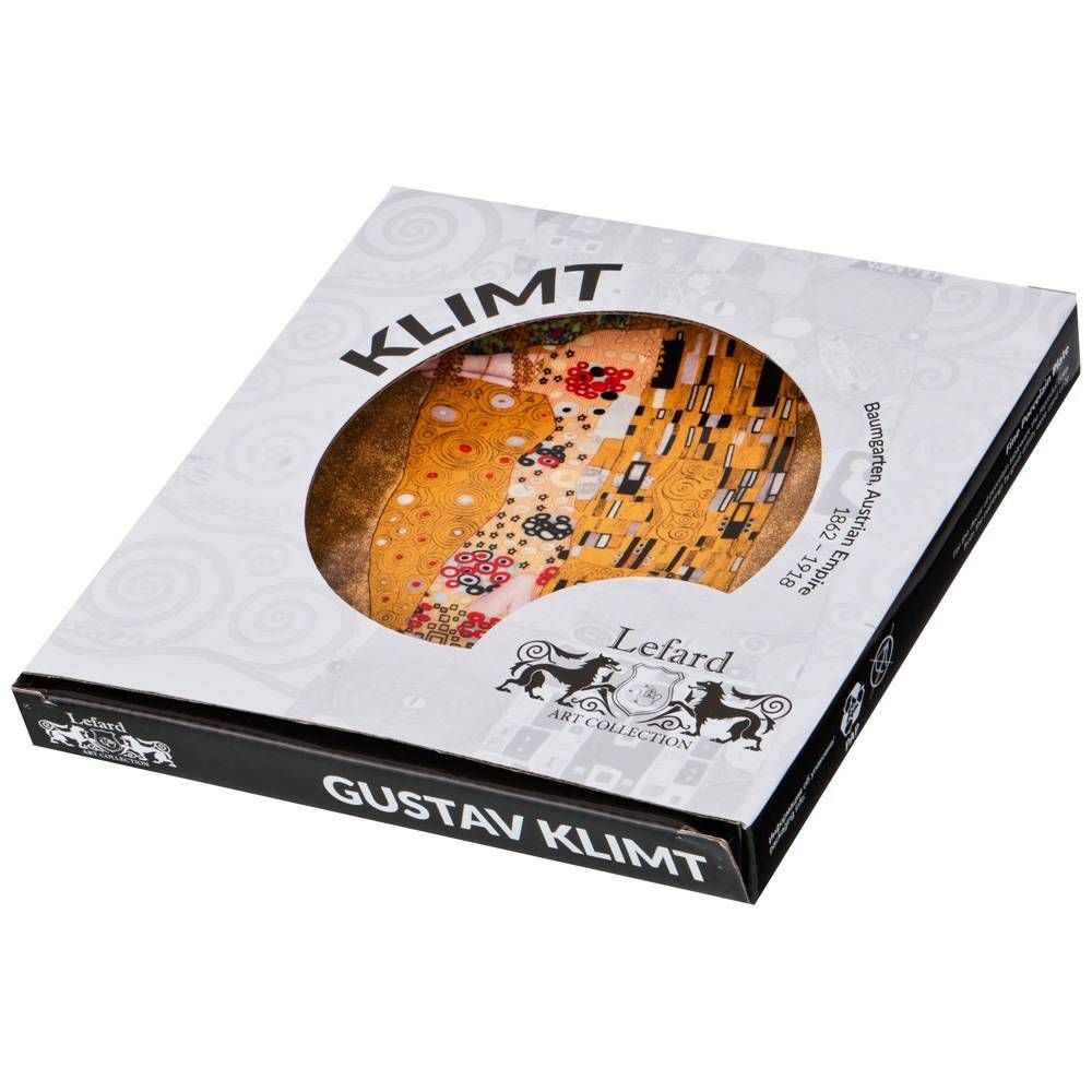 ТАРЕЛКА КВАДРАТНАЯ LEFARD "ПОЦЕЛУЙ" (Г. КЛИМТ) 19 СМ ЗОЛОТАЯ (КОР=36ШТ.)