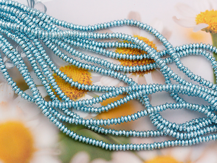 Нить бусин из гематита, рондель 4мм, огранка