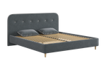 Кровать с основанием Лео 180х200 см (галька (велюр)/графит (велюр)),(графит (велюр)/галька (велюр)), (латте (велюр)/капучино (велюр))