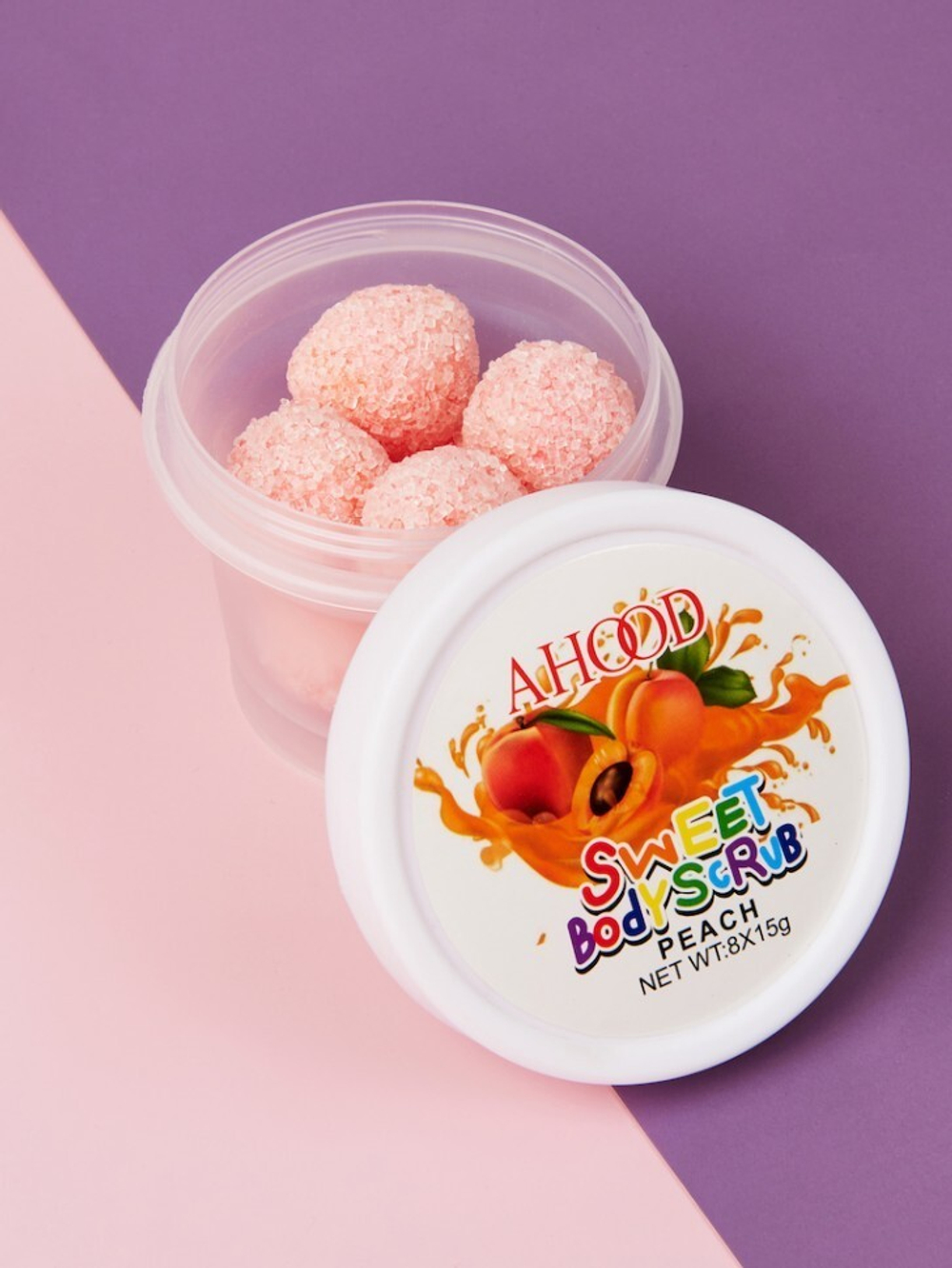 Cкраб для тела Ahood Sweet Body Scrub Peach сахарный Персик 8 шариков