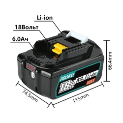 18B 6.0Ah 18650 Li-Ion Батарейки, с индикацией Аккумулятор для Makita BL1830 BL1850B, BL1860B BL1840B BL1850