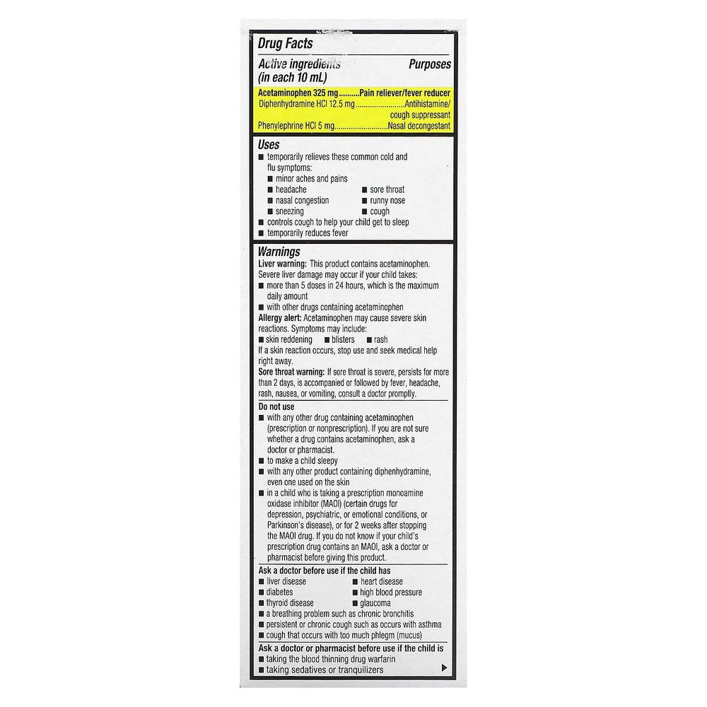 Mucinex, Children's, средство от простуды, перед сном, для детей от 6 лет, с ягодным вкусом, 118 мл (4 жидк. унции)