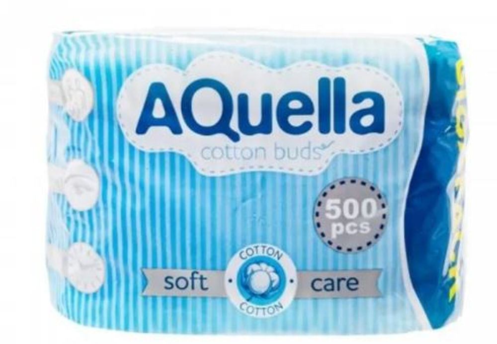 Ватные палочки, AQUELLA, 500 шт.