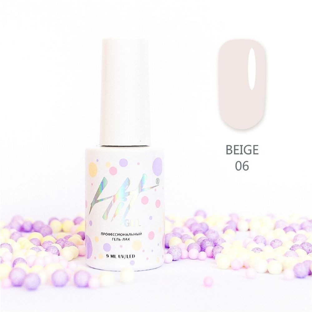 Гель-лак Beige ТМ &quot;HIT gel&quot; №06, 9 мл