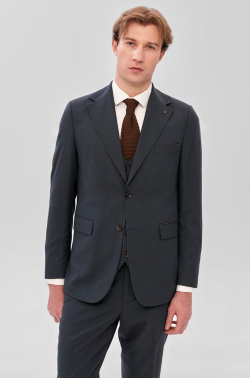 Мужской классический костюм (темно-синий) В59