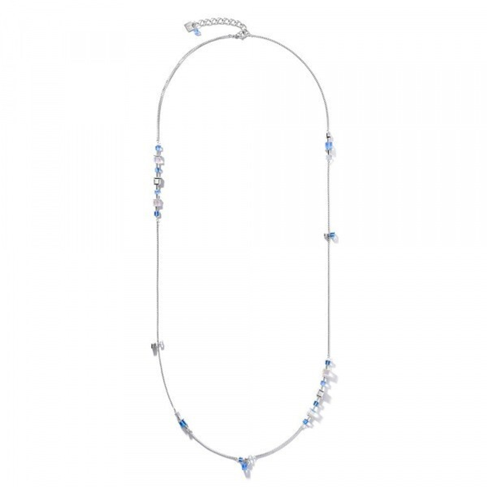 Длинное Колье Coeur de Lion Crystals Silver-Blue 5066/10-0700 цвет синий