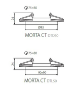 Точечный светильник стеклянный KANLUX MORTA CT-DTO50-SR