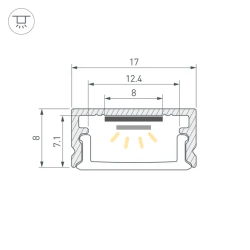 Набор для светодиодной подсветки ARL-KIT-SLIM-FC 24V Warm3000 (14 W/m, IP20, 2m) (Arlight, Алюминий+пластик) 053439