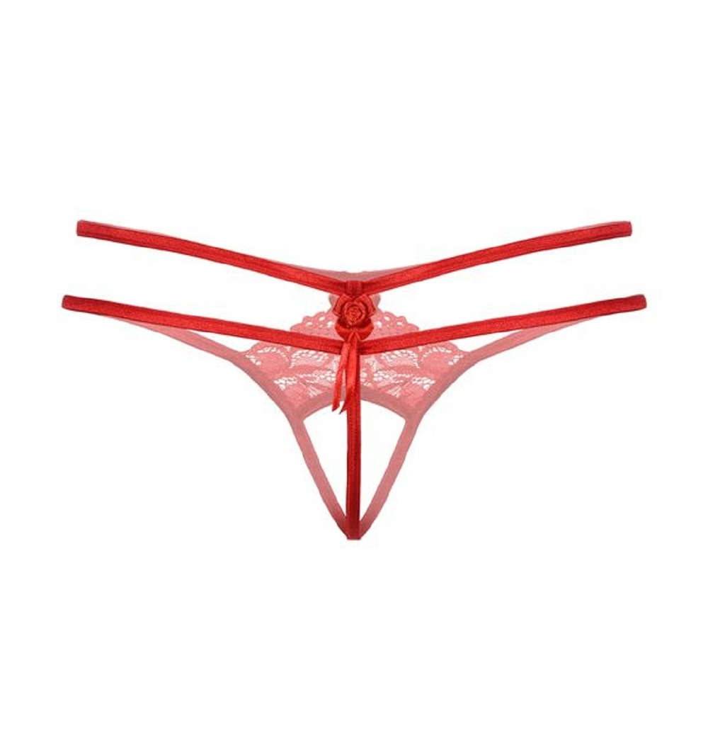 Стринги открытые красные S/L