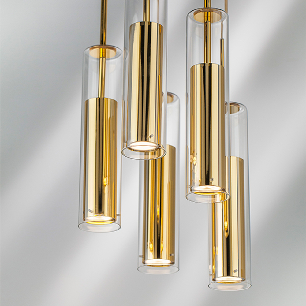 756052 Люстра CILINO 5х40W GU10 ЗОЛОТО