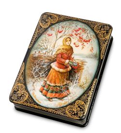 Народные промыслы ШК-19/14 Шкатулка в технике декупаж «Рябина красная» (15х11х3,5)