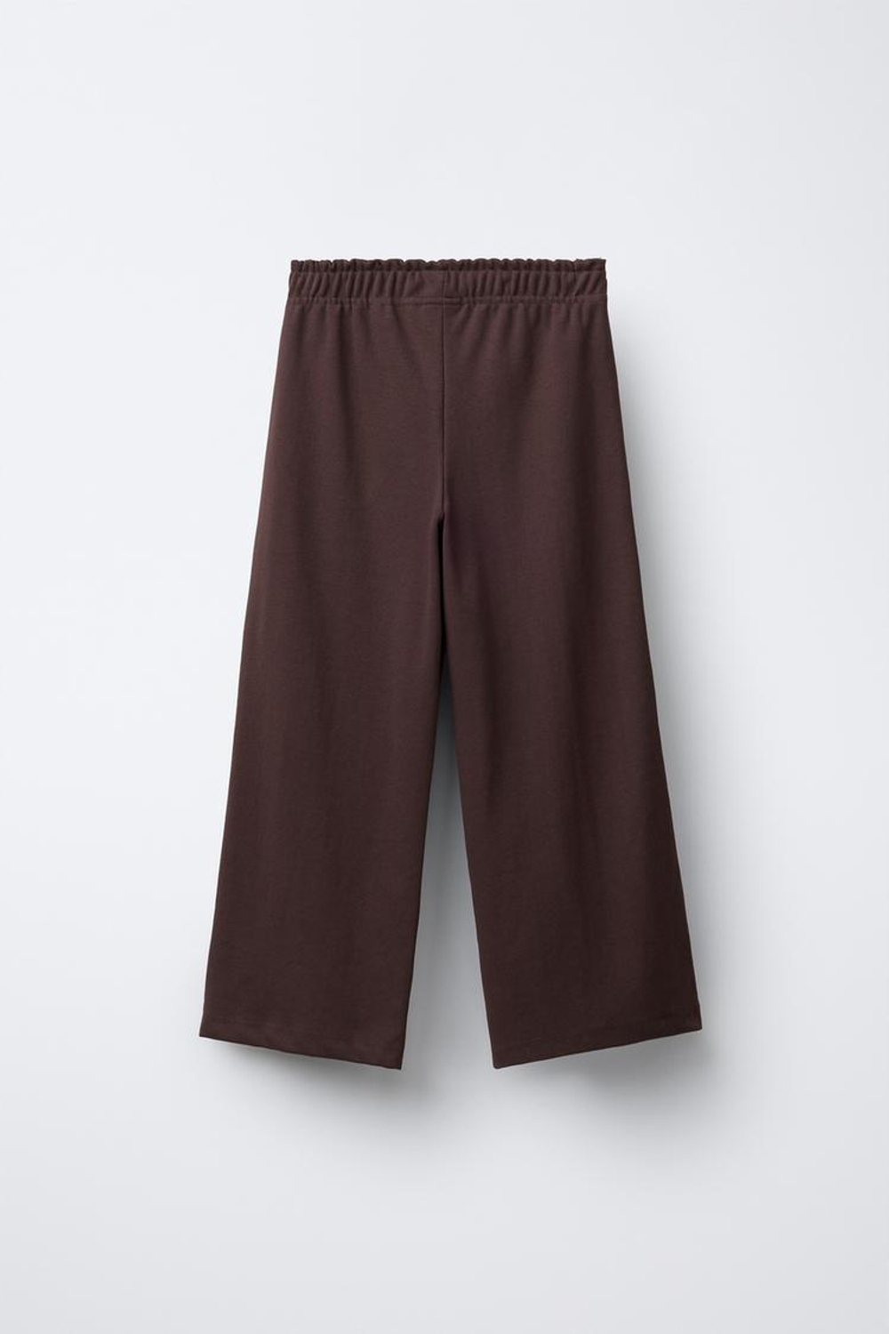 ZARA КОМПЛЕКТ ИЗ ТОЛСТОВКИ И БРЮК WIDE LEG ИЗ ТКАНИ ИНТЕРЛОК, КОРИЧНЕВЫЙ