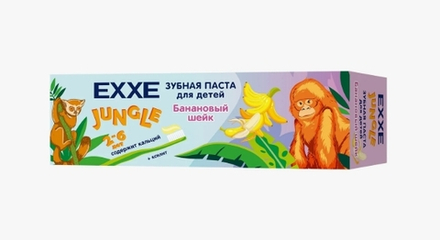 EXXE Детская зубная паста "Банановый шейк" серия Джунгли, 50г (2-6 лет)