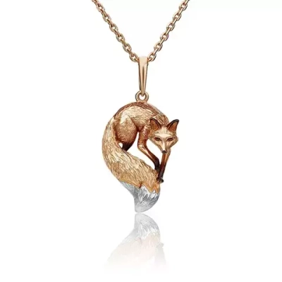 Подвеска «Лиса» из красного золота c эмалью Артикул: 03-2965-00-000-1110-25