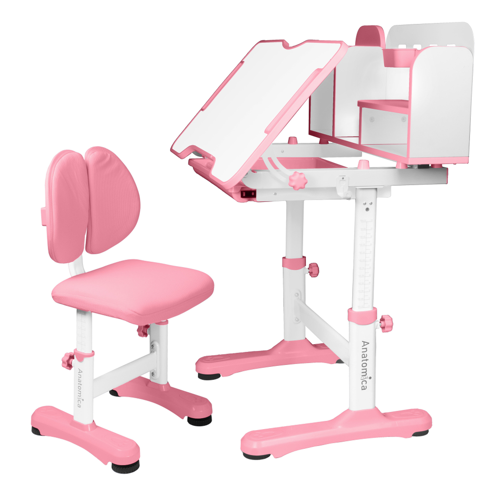 Комплект Anatomica Umka парта + стул + надстройка + выдвижной ящик + подставка для книг