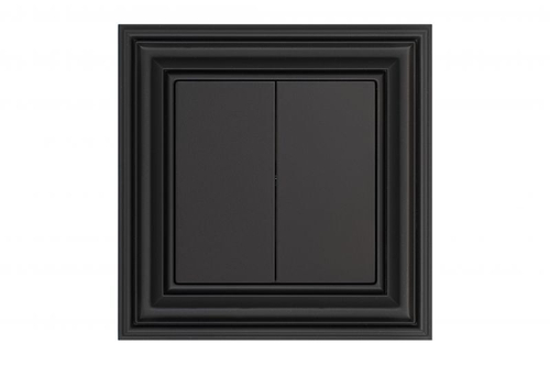 Переключатель Двухклавишный Черный матовый LIREGUS RETRO