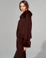 Кардиган с отделкой мехом норки