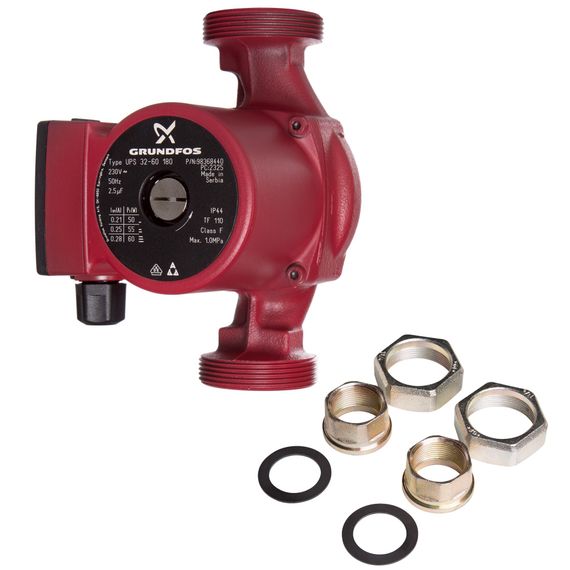 Насос циркуляционный GRUNDFOS UPS 32-60 EU, с гайками купить в Москве и Московской области по низкой цене с доставкой по России — (4) Насос циркуляционный GRUNDFOS UPS 32-60 EU, с гайками — (4)