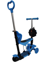 Самокат трехколесный детский, с ручкой, разборный, 3 в 1 с сиденьем, корзинкой и родительской ручкой