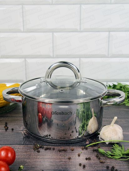 Кастрюля 2 л. из нержавеющей стали Ofenbach NB 100524 с крышкой