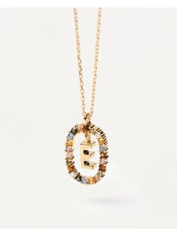 Колье Буква E серебро 925 пробы покрытое золотом