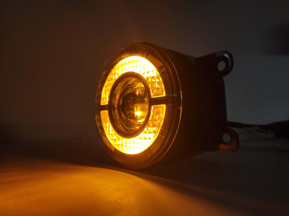 C254 - Белый / ПТФ (C254, белый), линзы ДХО+поворотник (Citroen, Ford, Mitsubishi, Land Rover, Renault, Suzuki, Daewoo), светодиодные противотуманные фары (2 шт. / комплект)