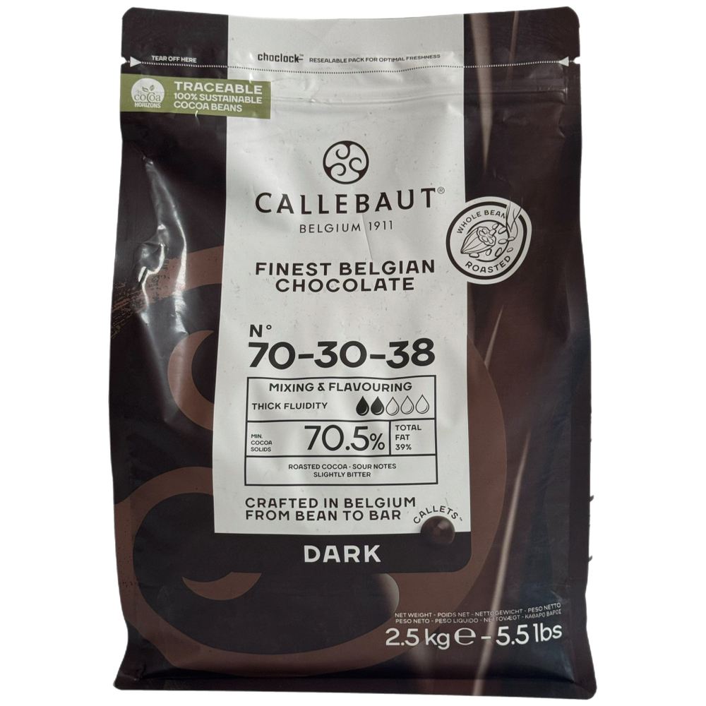 Шоколад темный горький 70,5% CALLEBAUT 2.5 кг