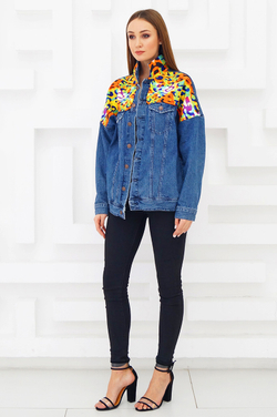 LIGVIANNI Джинсовая куртка Denim Jacket Leopard