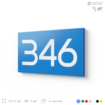 Номер на дверь 346, табличка на дверь для офиса, квартиры, кабинета, аудитории, склада, голубая 120х70 мм, Айдентика Технолоджи