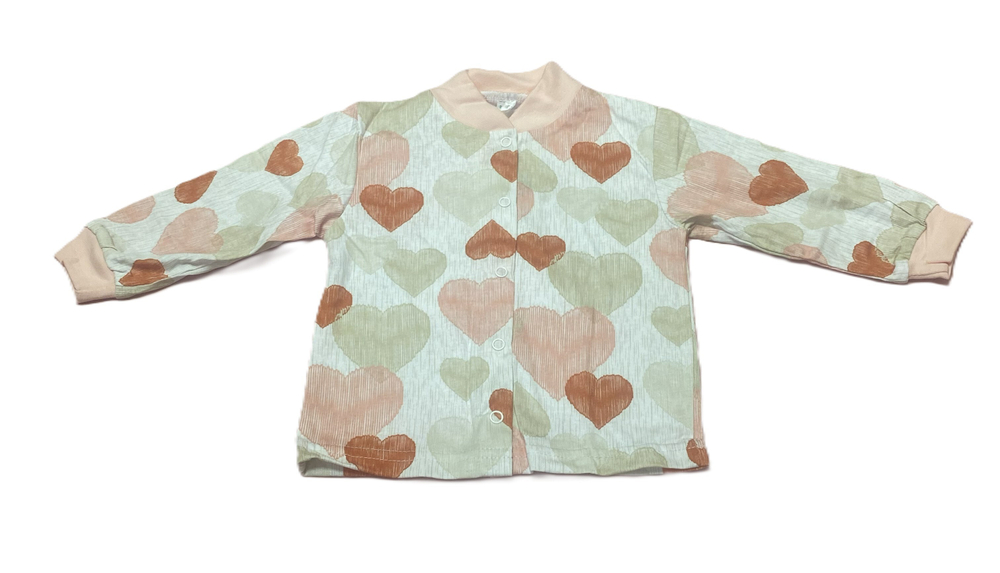 Кофточка длинный рукав из 100% хлопка (кулирки) на кнопках на рост 80 см