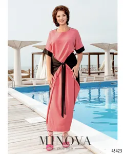 Платье 2280-розовый-черный Minova