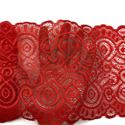 Кружево эластичное красное 17 см