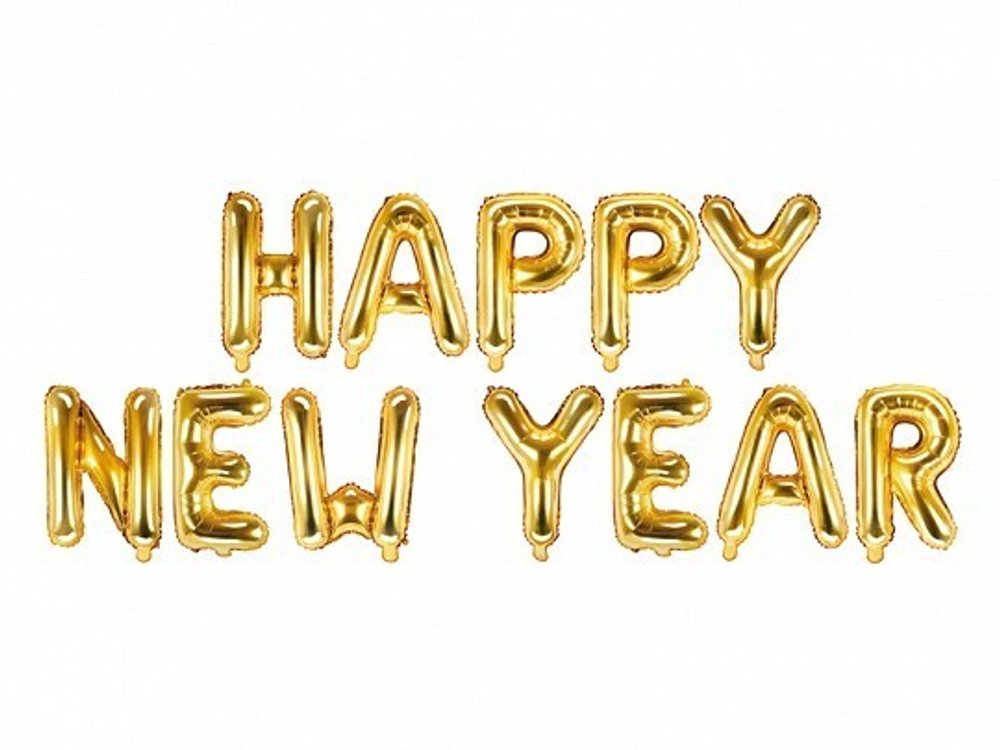 Шар-надпись "Happy New Year" (золото)