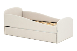 Детская мягкая кровать с ящиком Бельмарко Letmo ванильный велюр