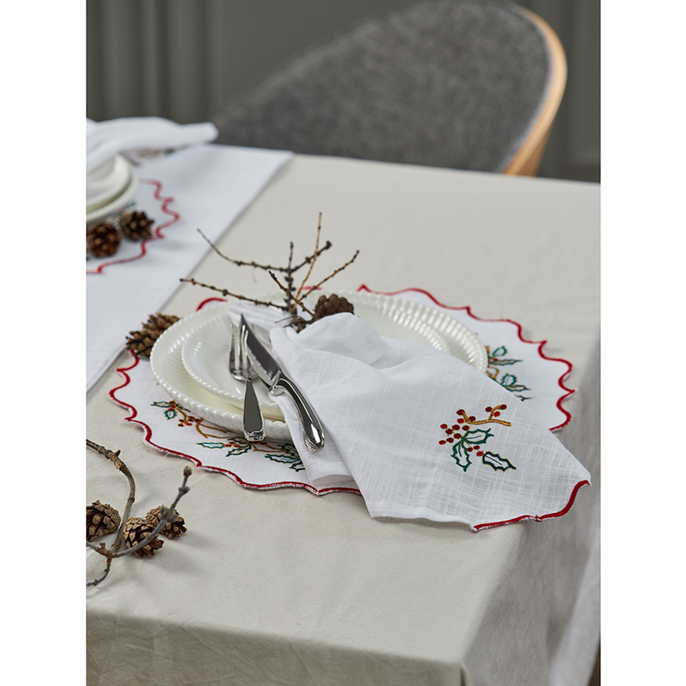 Набор салфеток под приборы 2шт 38см Tkano Festive wreath New Year Essential
