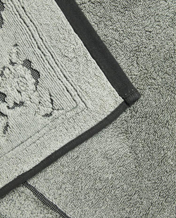 ZARA HOME ХЛОПКОВЫЙ КОВРИК ДЛЯ ВАННОЙ С КАЙМОЙ, ЗЕЛЕНЫЙ