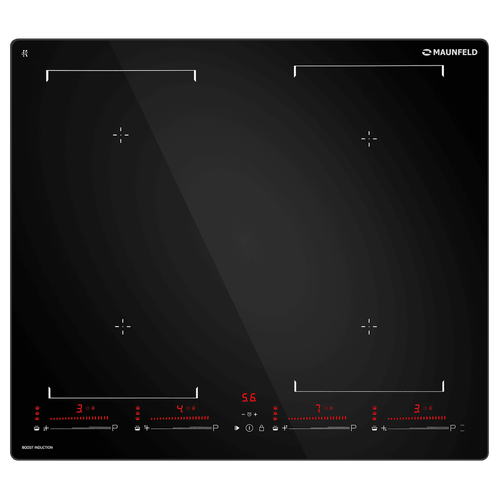 Индукционная варочная панель с объединением зон Bridge Induction и Booster MAUNFELD CVI604SBEXBK