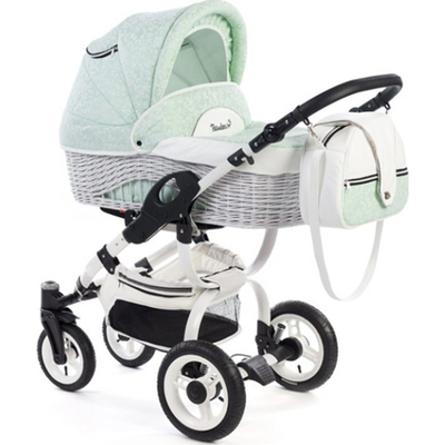 Детская коляска Reindeer City Wiklina 2 в 1, эко-кожа (Бирюзовый)