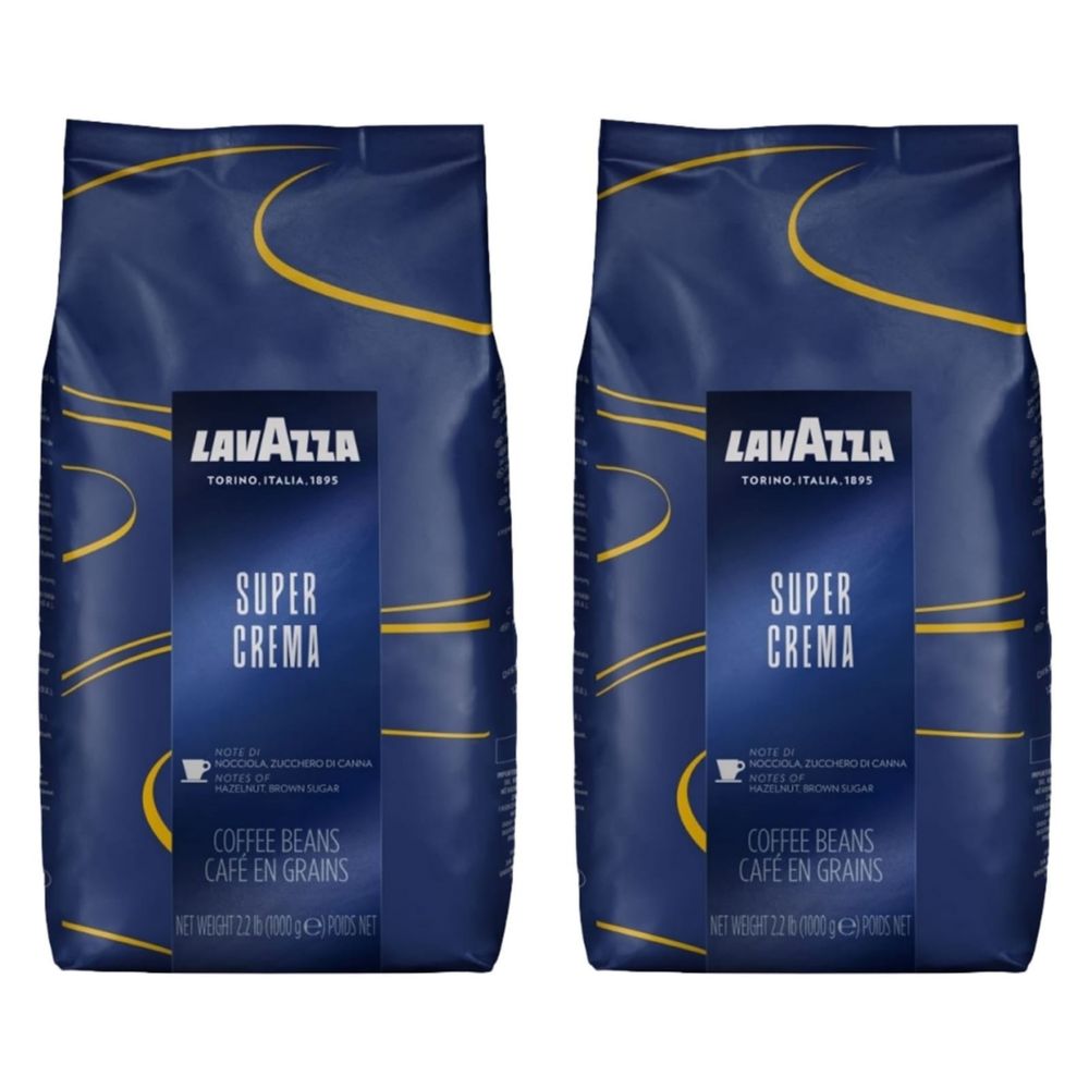Кофе в зернах Lavazza Super Crema 1 кг, 2 шт